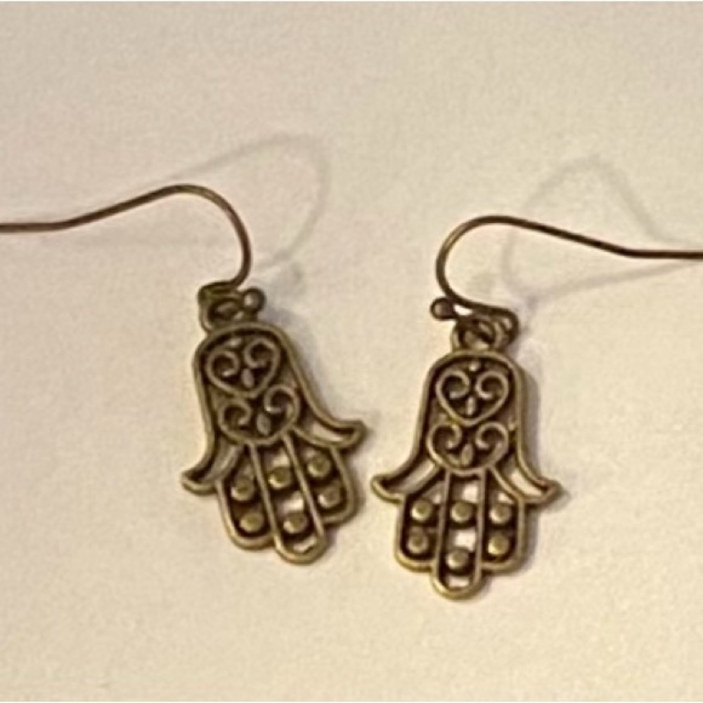 Brass Hamsa earrings